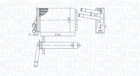 Радіатор пічки Skoda Superb/VW Passat/Audi A4 1.6-4.0 94- MAGNETI MARELLI 350218462000