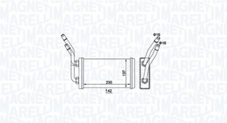 Радіатор пічки Ford Transit 2.0/2.3/2.4D 00-06 MAGNETI MARELLI 350218468000