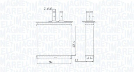 Heat Exchanger, interior heating MAGNETI MARELLI 350218493000