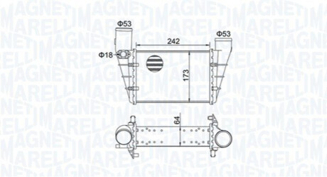 Радіатор інтеркулера Audi A4/A6/VW Passat 1.8/1.9TDI 95-05 MAGNETI MARELLI 351319204070