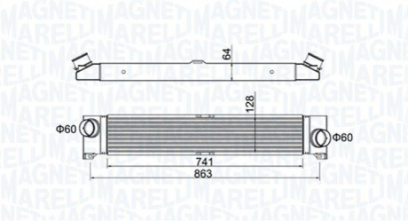 Радіатор інтеркулера Citroen Jumpy/Peugeot Expert 2.0-3.0HDi 06- MAGNETI MARELLI 351319204230