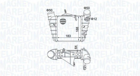 Радіатор інтеркулера Skoda Fabia/Roomster 99- MAGNETI MARELLI 351319204750