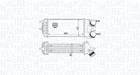 Радіатор інтеркулера Citroen Berlingo/Peugeot Partner 1.6 HDi 04- MAGNETI MARELLI 351319205110