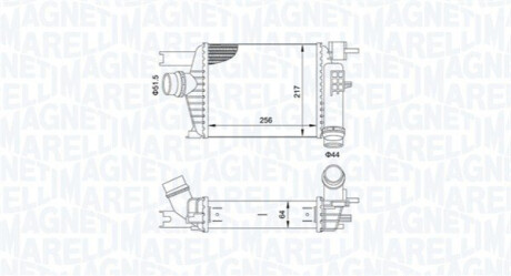 Радиатор интеркулера Dacia Duster 1.2 TCe 13-/Renault Clio 1.5 dCi 12- MAGNETI MARELLI 351319205160