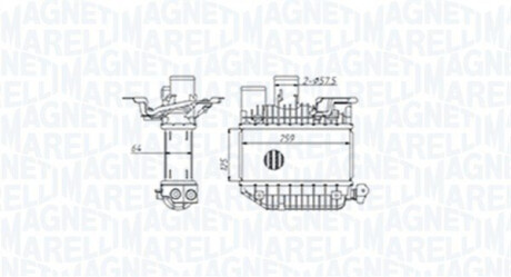 Радиатор интеркулера Toyota Avensis/Corolla 2.0 D-4D 99-09 MAGNETI MARELLI 351319205310