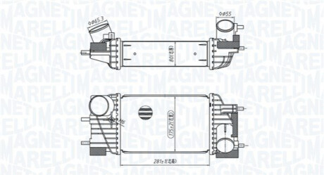 ChЕ‚odnica powietrza dolotowego pasuje do: NISSAN JUKE 1.6 02.13- MAGNETI MARELLI 351319205820