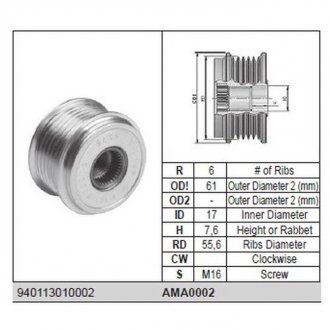 Ролик alternatora MAGNETI MARELLI AMA0002