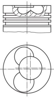 Поршень з кільцями VW 81,51 2,5TDi AVR (Mahle) MAHLE / KNECHT 030 88 02