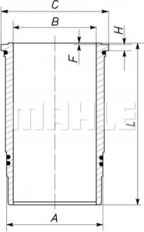 Гільза Ø123*ø139*ø149Mm L-250Mm H-11.2Mm Renault Kerax/premium 2, Volvo B 11/fm/fmx D11C330-Dxi11 MAHLE / KNECHT 037 LW 00106 001 (фото 1)