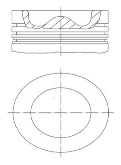 Поршень Ø131Mm (Std) Volvo B12/fh12/fl12/nh12 D12A340-D12D420 MAHLE / KNECHT 038 43 00