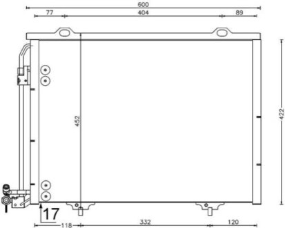 Конденсатор, система кондиціонування повітря MAHLE / KNECHT AC211001S