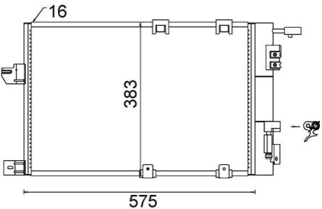 Конденсатор, система кондиціонування повітря MAHLE / KNECHT AC339000S