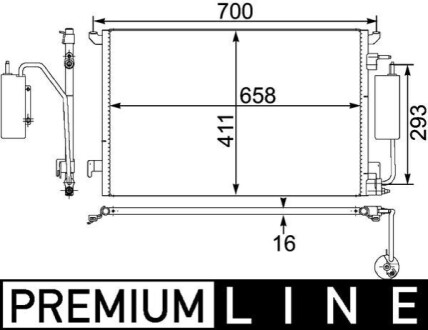 Радiатор кондицiонера MAHLE / KNECHT AC 411 000P