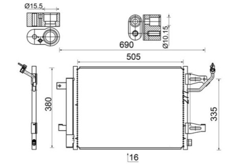 Радиатор кондиционера MAHLE / KNECHT AC 509 000S