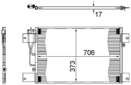 Радіатор кондиціонера, SCANIA P/R/T-SERIES MAHLE / KNECHT AC 533 000S