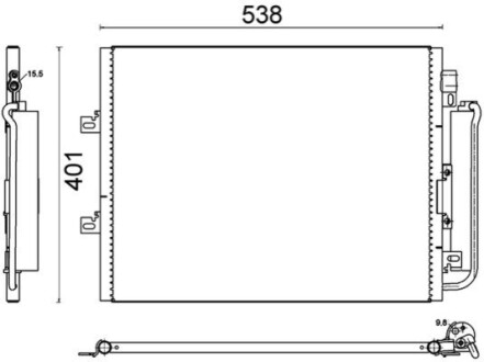 Радiатор кондицiонера MAHLE / KNECHT AC 641 000S