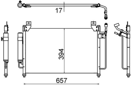 Радіатор кондиціонера MAZDA CX-7 07- MAHLE / KNECHT AC 642 000S