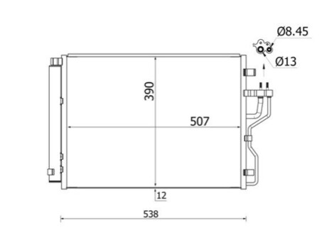 CHЈODNICA KLIMATYZACJI HYUNDAI (OE-976062S000) MAHLE / KNECHT AC 768 000S