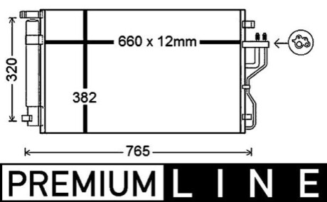 ЛІНІЙНИЙ КОНДЕНСАТОР BEHR PREMIUM MAHLE / KNECHT AC770000P