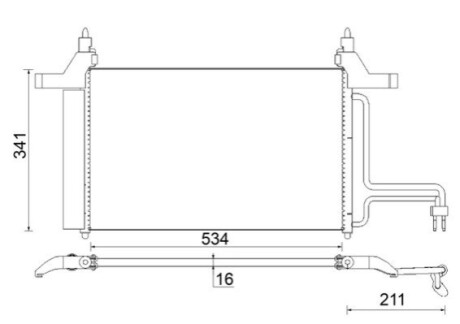 Конденсатор, система кондиціонування повітря MAHLE / KNECHT AC790000S