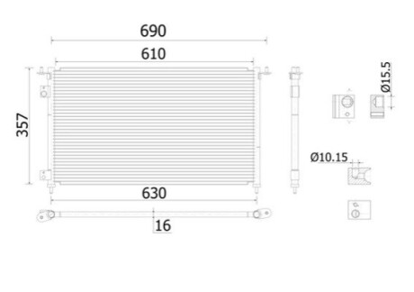 CHЈODNICA KLIMATYZACJI HONDA (OE-80110S5TE01) MAHLE / KNECHT AC 909 000S