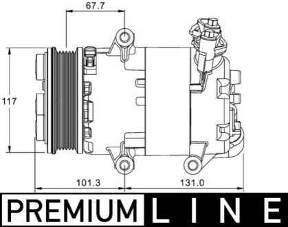 КОМПРЕСОР КОНДИЦІОНЕРУ ПОВІТРЯ BEHR PREMIUM LINE MAHLE / KNECHT ACP1330000P