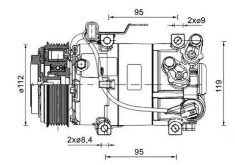 KOMPRESOR KLIMATYZACJI HYUNDAI (OE-97701B9550) MAHLE / KNECHT ACP 1461 000P (фото 1)