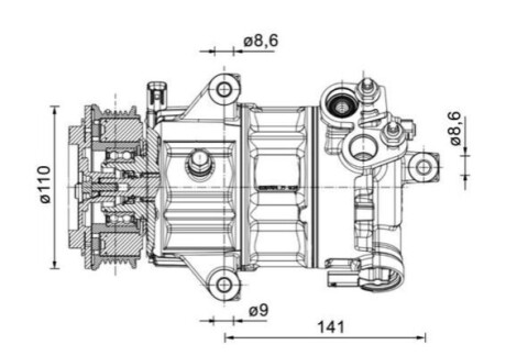 KOMPRESOR KLIMATYZACJI FORD (OE-GN1Z19703C) MAHLE / KNECHT ACP 1491 000P