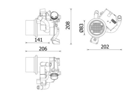 ModuЕ‚ EGR (moduЕ‚ z chЕ‚odnicД…) pasuje do: AUDI A3 VW GOLF VII 2.0D 04.12- MAHLE / KNECHT CE 39 000P