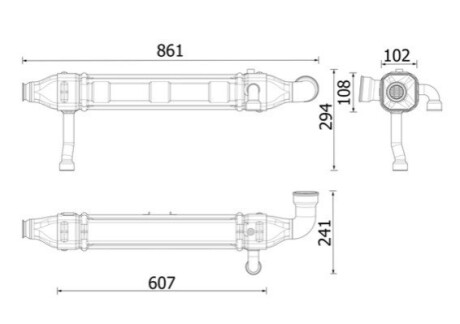 Recyrkulator spalin (861mm x 241mm x 294mm) pasuje do: MERCEDES ACTROS MP4 / MP5, ANTOS, AROCS SETRA 400 OM470.903-OM470.915 07.11- MAHLE / KNECHT CE 44 000P