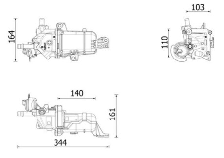 ОХОЛОДЖУВАЧ ВИХЛОПНИХ ГАЗІВ BEHR PREMIUM LINE MAHLE / KNECHT CE49000P