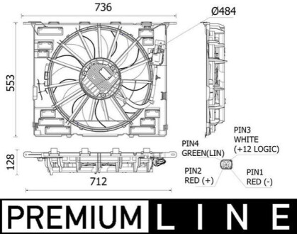 ВЕНТИЛЯТОР РАДІАТОРА BEHR PREMIUM LINE MAHLE / KNECHT CFF535000P