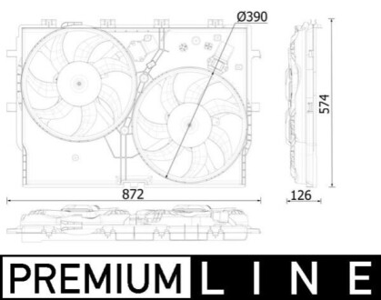 ВЕНТИЛЯТОР РАДІАТОРА BEHR PREMIUM LINE MAHLE / KNECHT CFF551000P (фото 1)