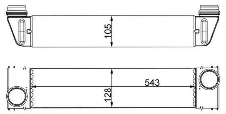 Інтеркулер Bmw 5 (E60)/5 (E61)/6 (E63)/6 (E64)/7 (E65, E66, E67) 3.0D 2002-2010 543*130*105Mm MAHLE / KNECHT CI 193 000S