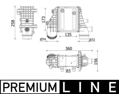 INTERCOOLER BEHR PREMIUM LINE MAHLE / KNECHT CI553000P