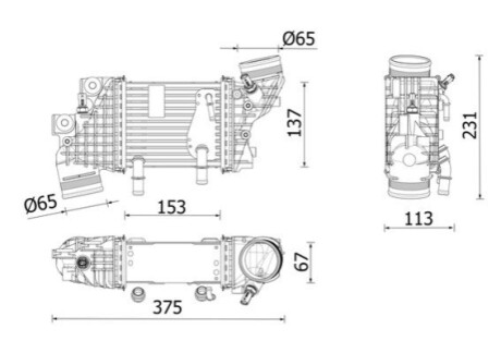 Радіатор інтеркулера VW Crafter/T6 2.0 TDI 16- MAHLE / KNECHT CI663000P