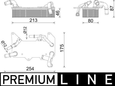 МАСЛООХОЛОДЖУВАЧ BEHR PREMIUM LINE MAHLE / KNECHT CLC 287 000P (фото 1)