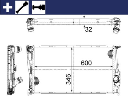 Радіатор охолодження двигуна MAHLE / KNECHT CR1083000S