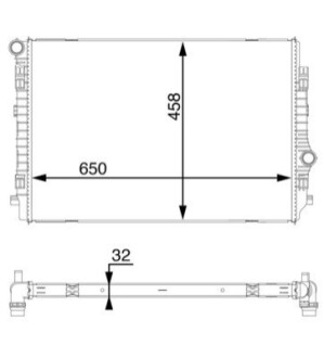 Радіатор, система охолодження двигуна MAHLE / KNECHT CR1593000S