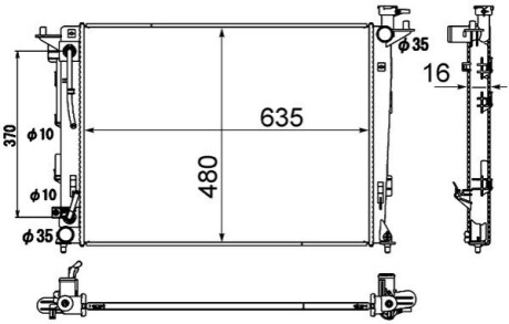 Радіатор охолодження Hyundai ix35/Kia Sportage 1.6-2.4 10- MAHLE / KNECHT CR1890000S (фото 1)