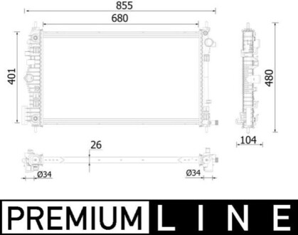 CHLODNICA WODY BEHR PREMIUM LINE MAHLE / KNECHT CR2225000P