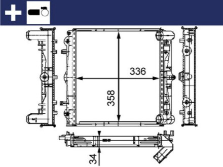 Радіатор охолодження MAHLE / KNECHT CR 383 000S