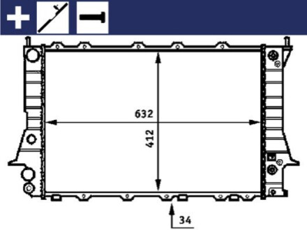 Радіатор, система охолодження двигуна MAHLE / KNECHT CR 413 000S