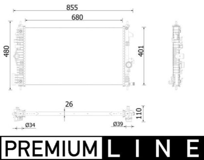 CHLODNICA WODY BEHR PREMIUM LINE MAHLE / KNECHT CR928000P