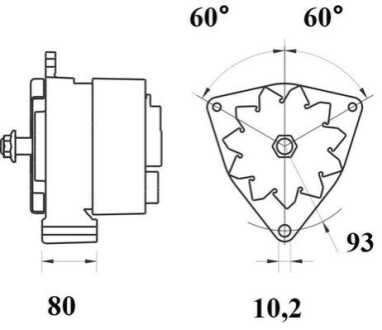 Генератор 28V 55A Man, Mb, Daf MAHLE / KNECHT MG460