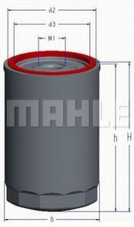 Фильтр масляный - (LPW100230 / LPW100180L) MAHLE / KNECHT OC1