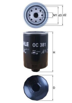 Фільтр масла. Гидрофильтр, автоматическая коробка передач MAHLE / KNECHT OC 381