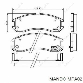 Колодки дискового тормоза MANDO MPA02 (фото 1)