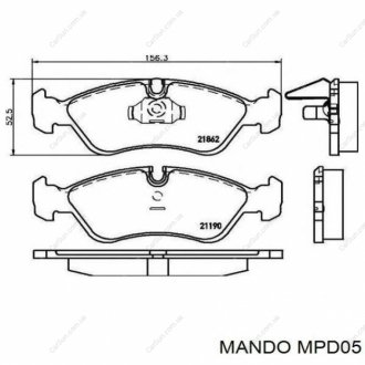 Колодки дискового тормоза MANDO MPD05 (фото 1)