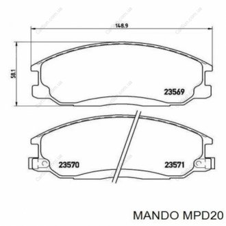 Колодки дискового тормоза MANDO MPD20 (фото 1)
